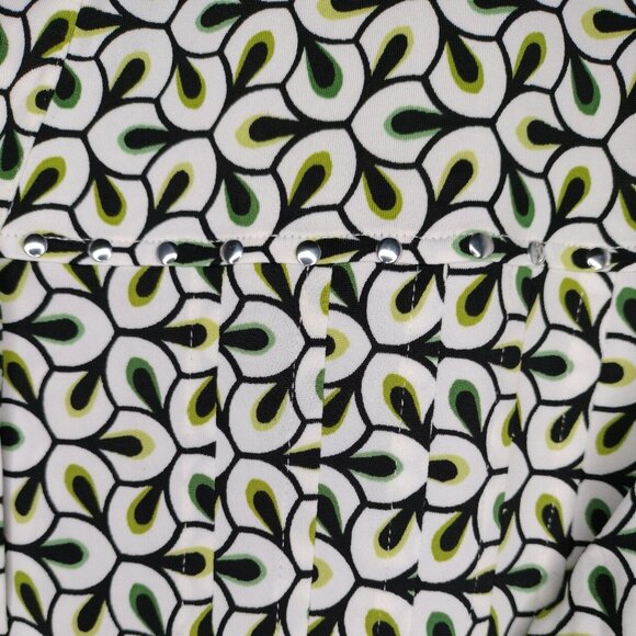 NWT Cocomo Plus Size 3X White Multi Color Studded Pintuck 3/4 Sleeve Blouse Top - Picture 4 of 6